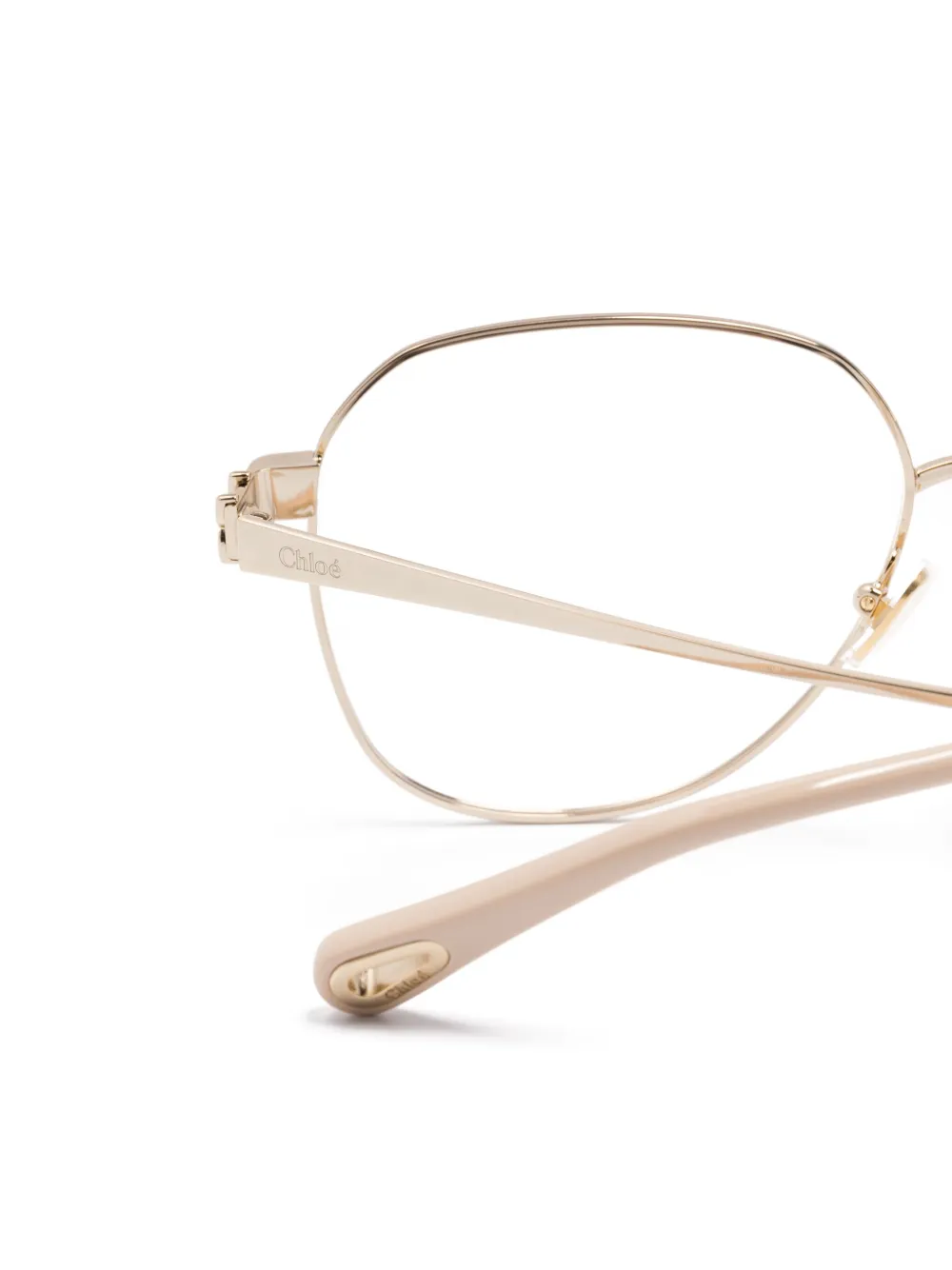 Chloé Eyewear Bril met rond montuur Goud