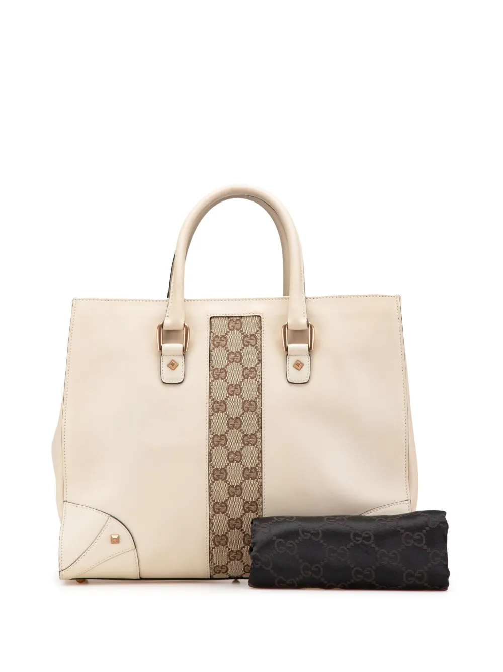 Gucci Pre-Owned Borsa tote Nailhead in tela GG e pelle di vitello 2000-2015 | Image 7