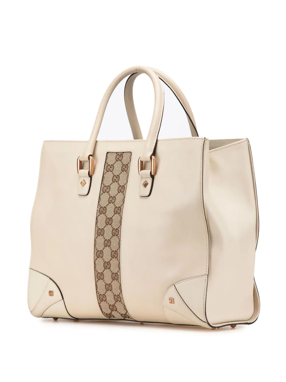 Gucci Pre-Owned Borsa tote Nailhead in tela GG e pelle di vitello 2000-2015 | Borse | Image 2