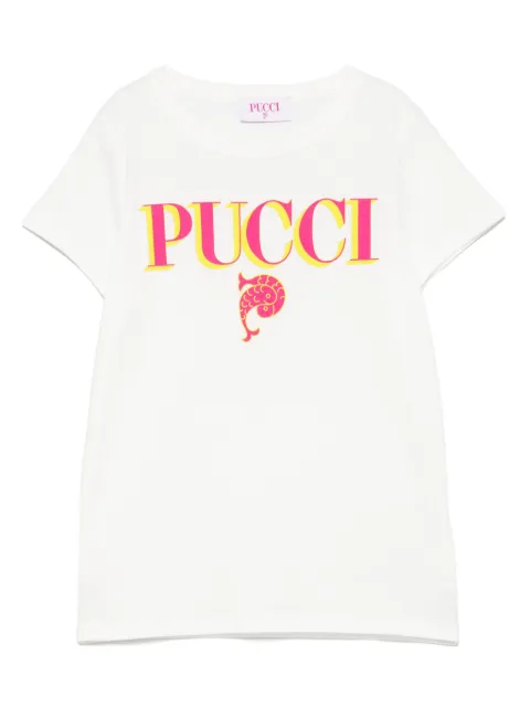 PUCCI Junior playera con logo estampado