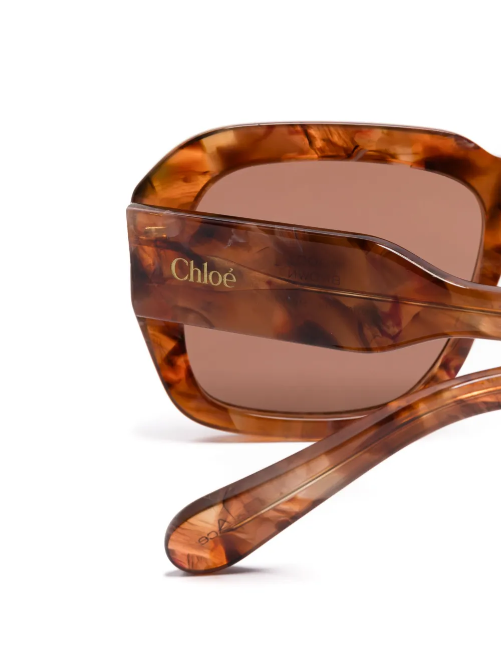 Chloé Eyewear Zonnebril met vierkant montuur Bruin