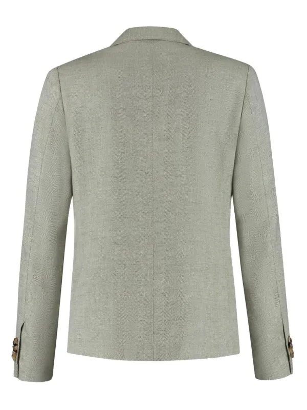 Luigi Borrelli Herringbone Blazer | Green | FARFETCH AZ