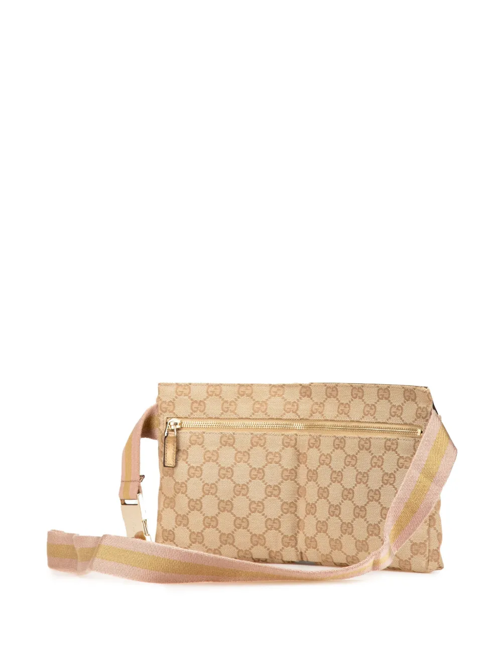 Gucci Pre-Owned 2000-2015 GG Canvas Web Double Pocket belt bag | Pre-Owned | Image 2
