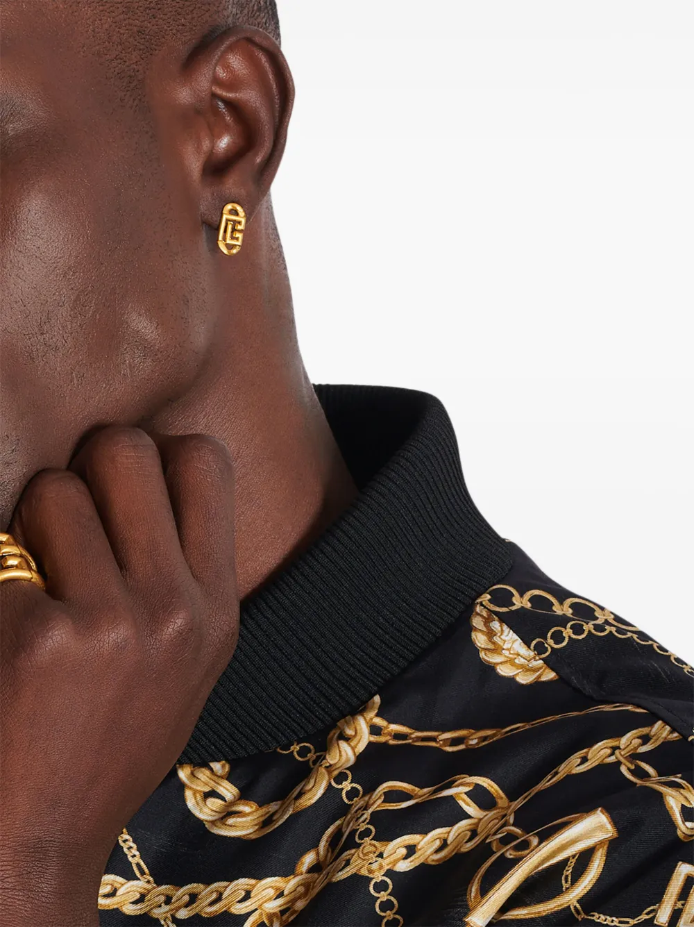Balmain aretes con placa del monograma | Image 2