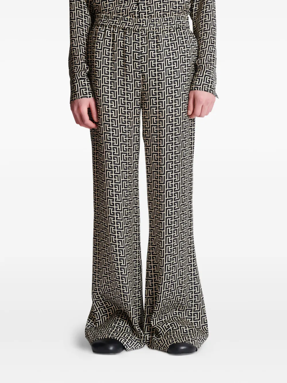 Balmain Broek met monogram-print Zwart