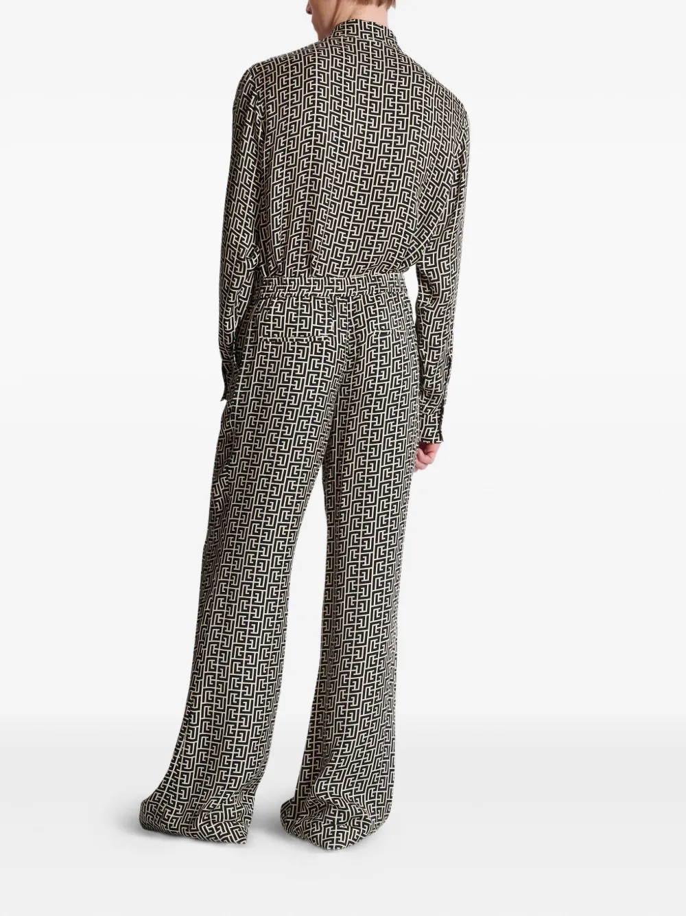 Balmain Broek met monogram-print Zwart