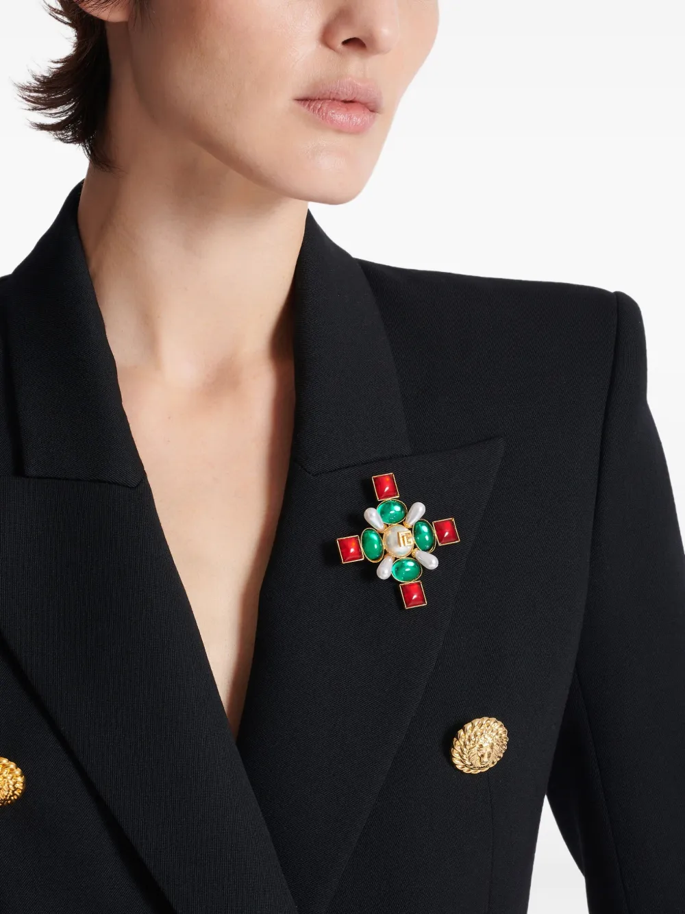 Balmain Baroque bead and crystal brooch | Image 2
