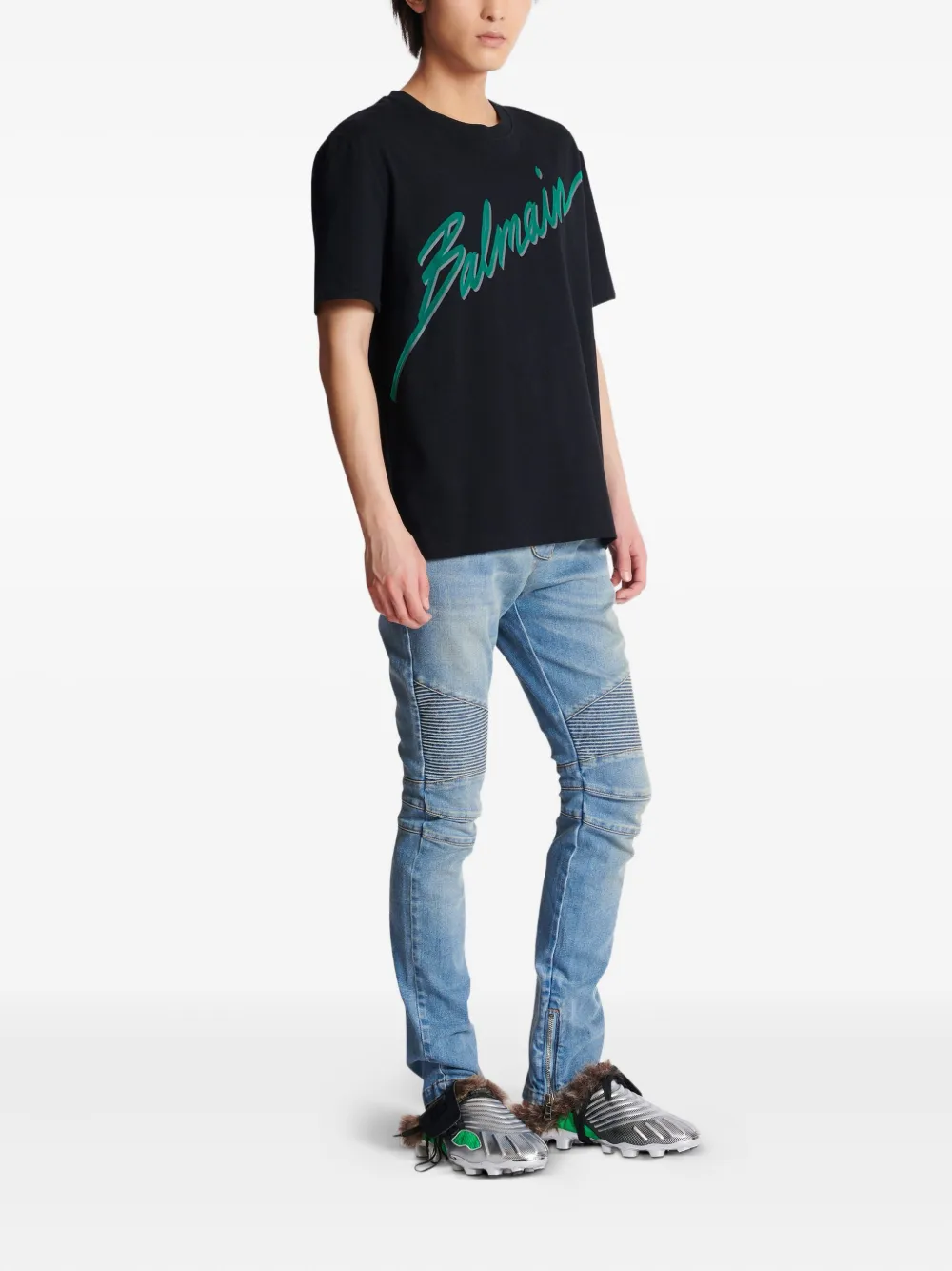 BALMAIN LOGO-PRINT T-SHIRT