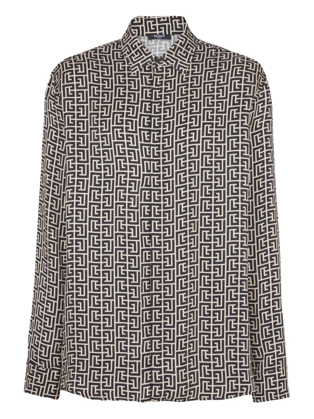 Balmain Overhemd met monogram-print Zwart