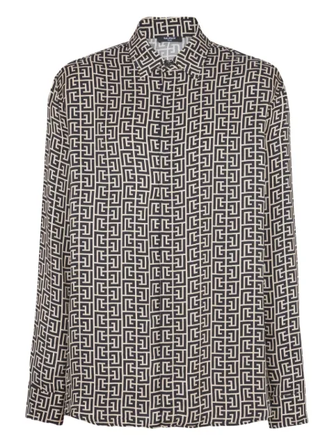 Balmain monogram-pattern shirt
