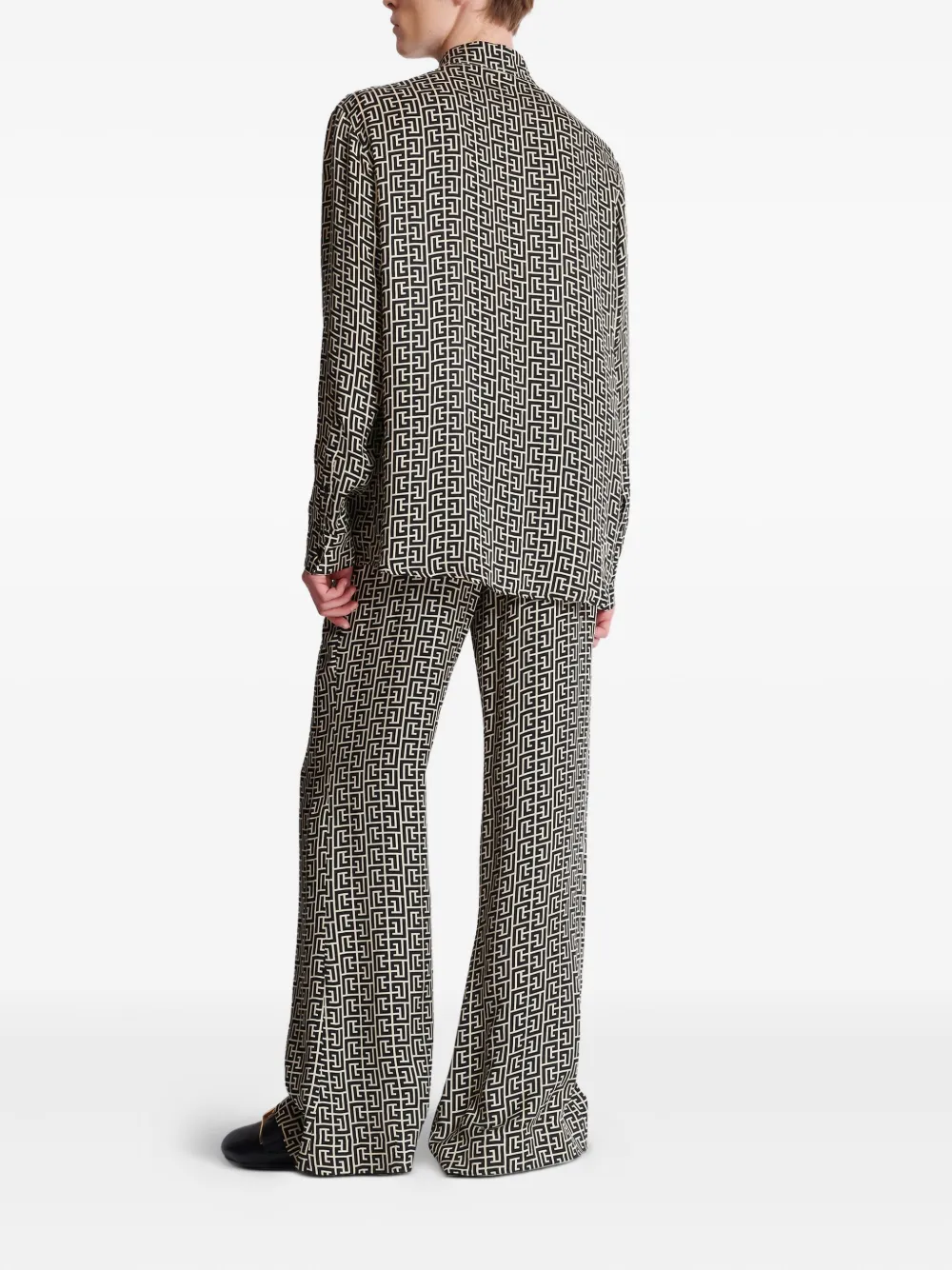 Balmain Overhemd met monogram-print Zwart