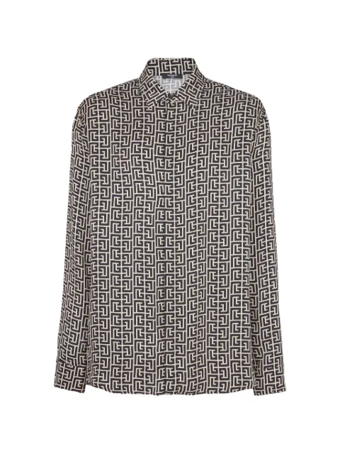 Balmain monogram-pattern shirt