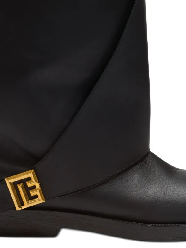 BALMAIN ブラックレザーブーツ Balmain Twist レザーブーツ | ブラック | FARFETCH JP