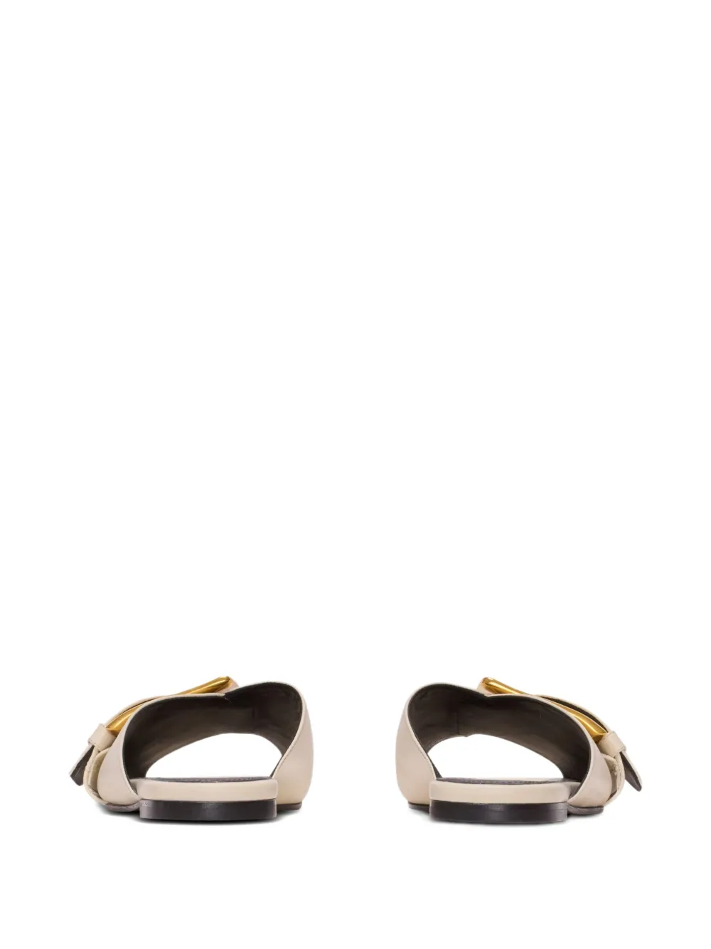 Balmain Anthem flat leather sandals Neutrals