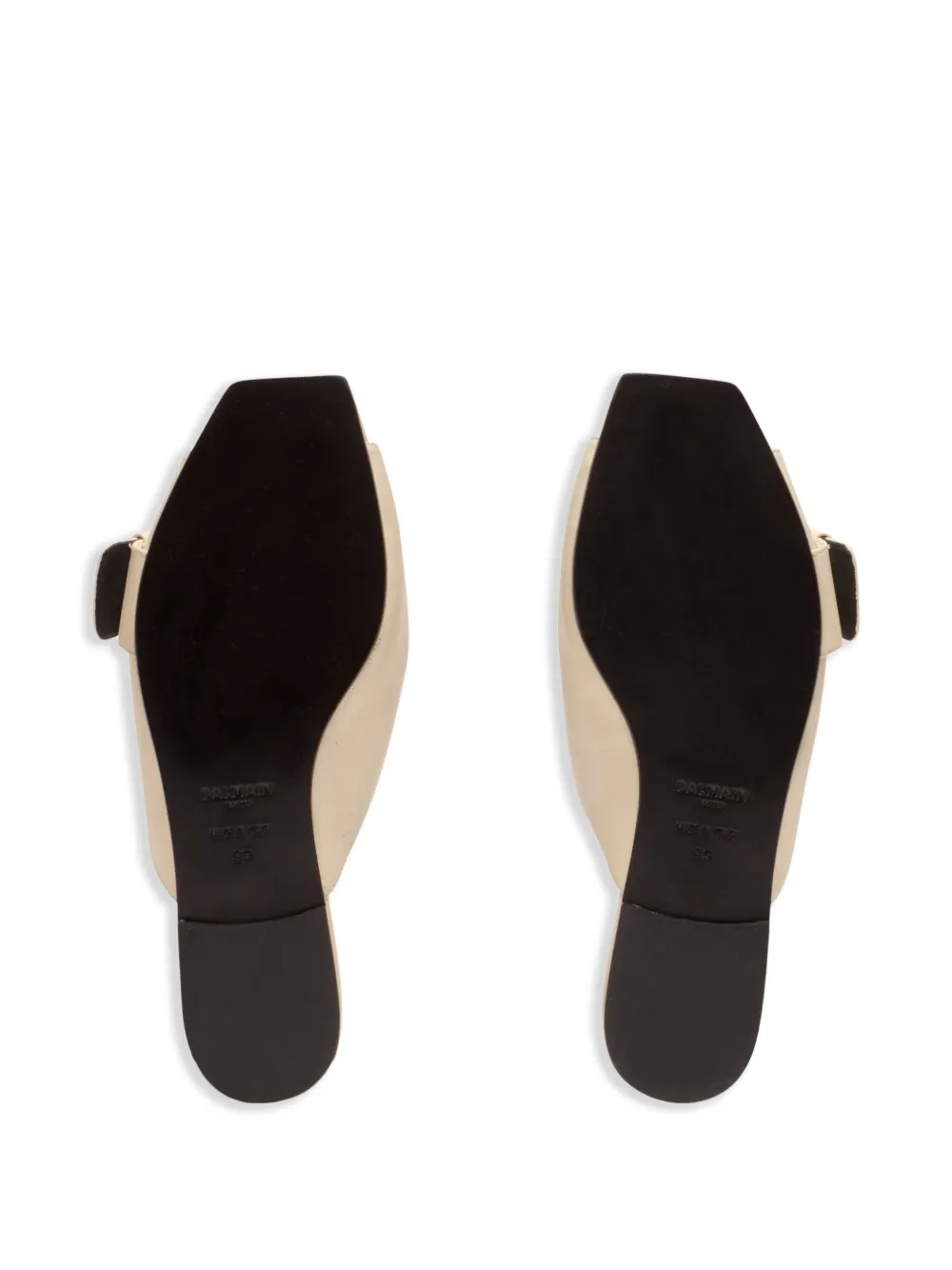 Balmain Anthem flat leather sandals Neutrals