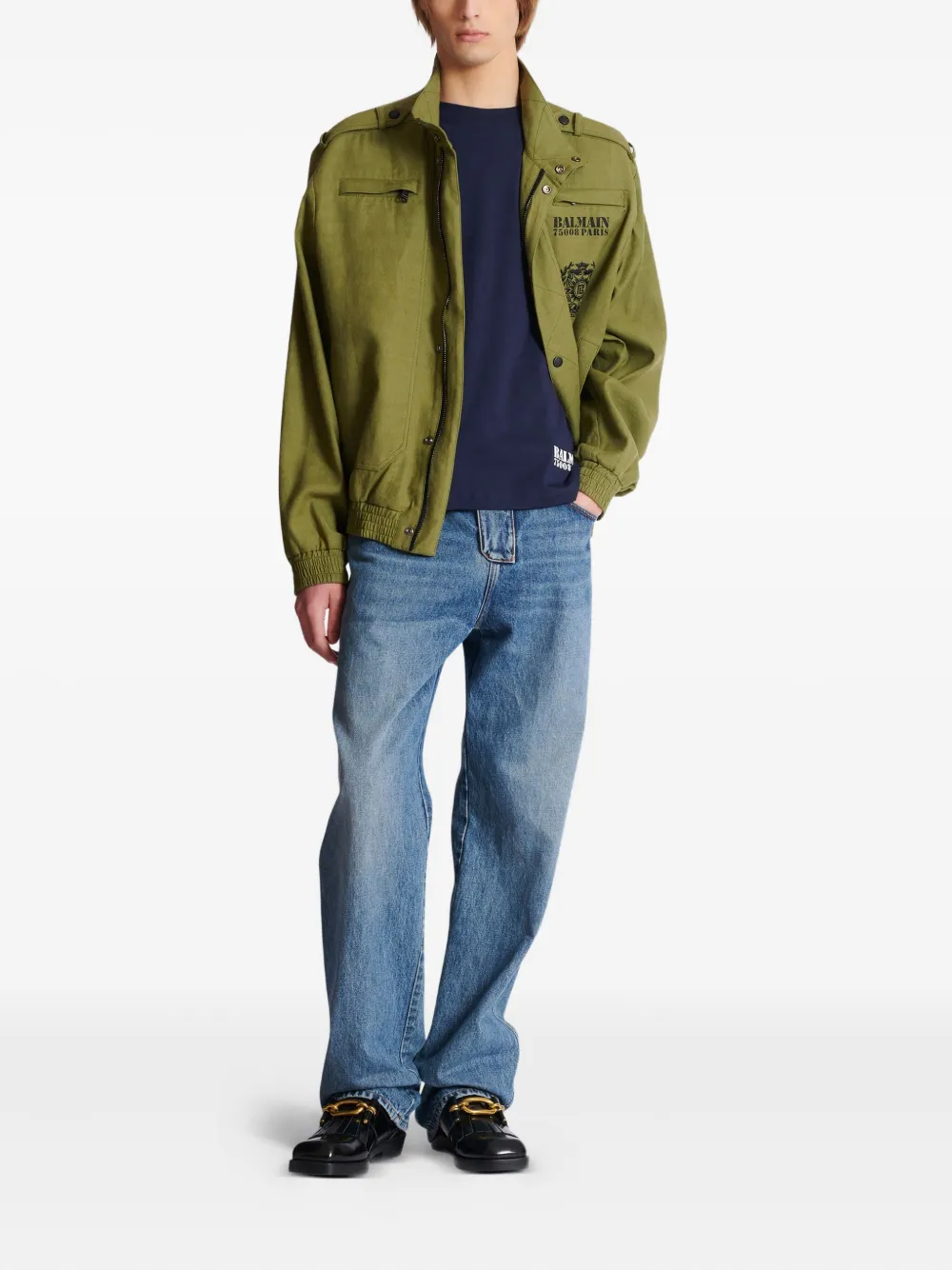 Balmain T-shirt met logoprint - Blauw