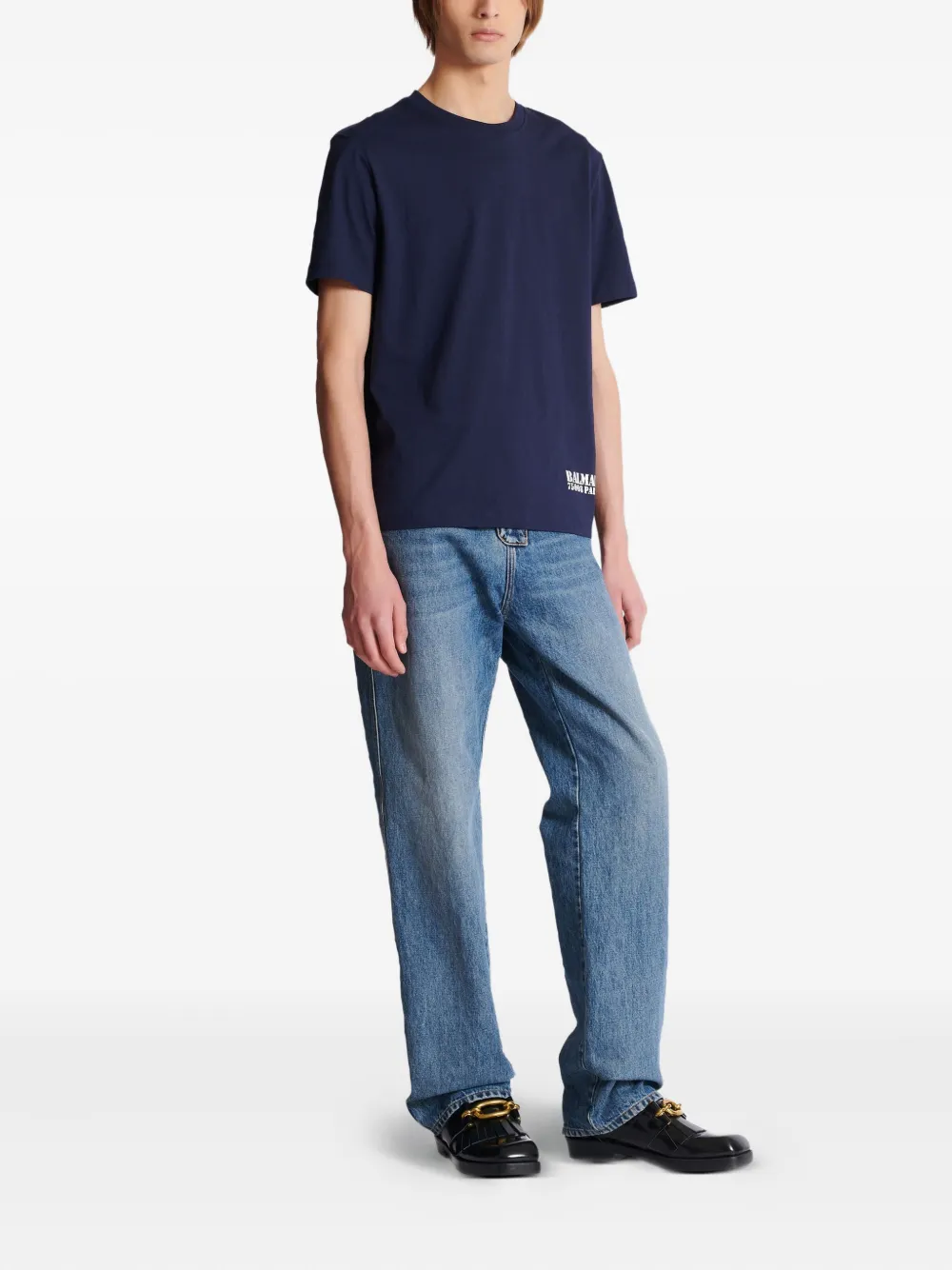 Balmain T-shirt met logoprint Blauw