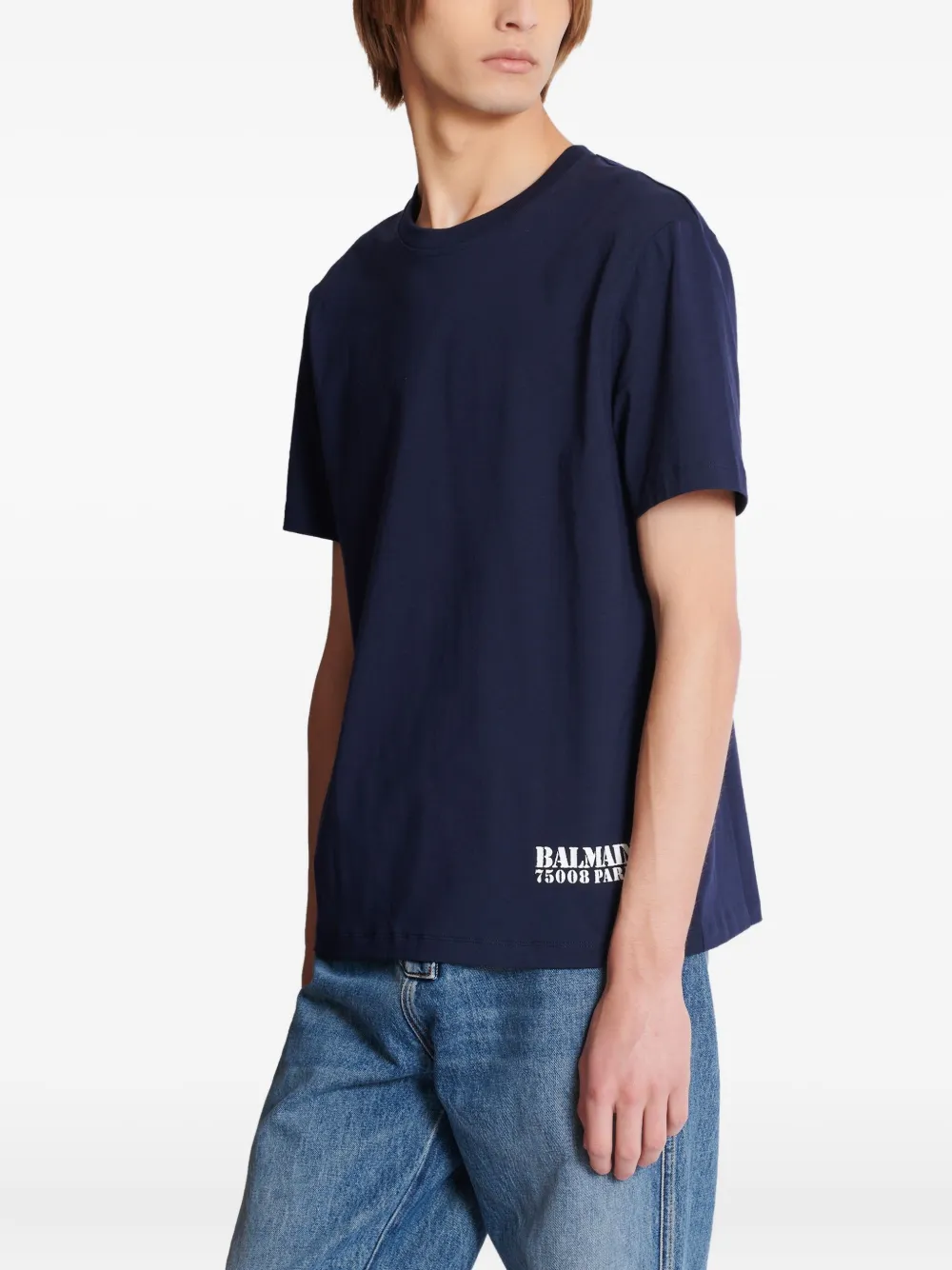 Balmain T-shirt met logoprint Blauw