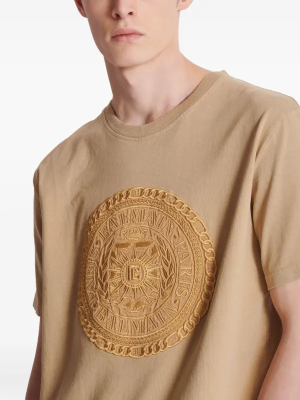 Balmain Médaille-embroidered T-shirt | Neutrals | FARFETCH
