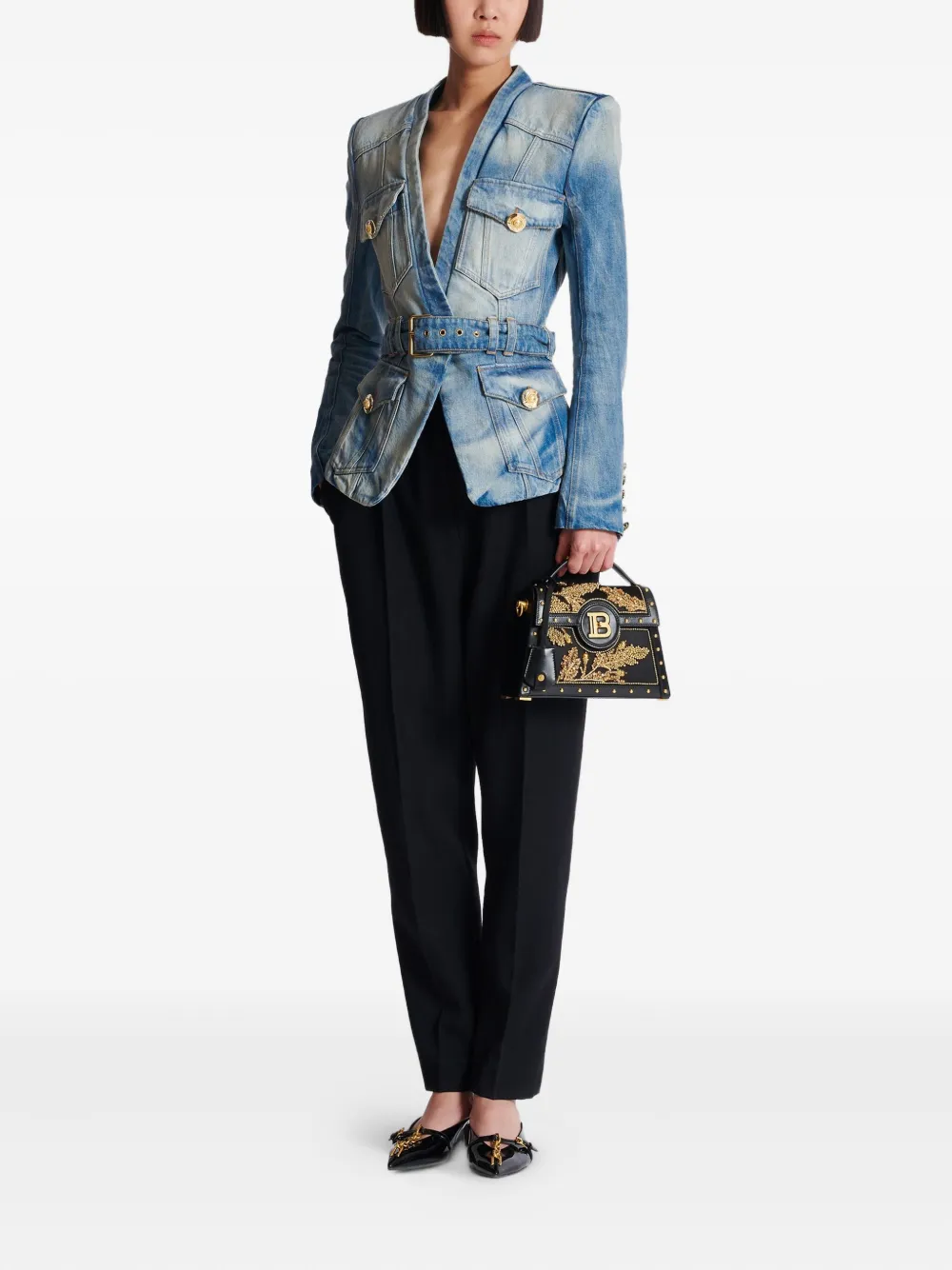 Balmain B-Buzz Dynasty leren shopper - Zwart
