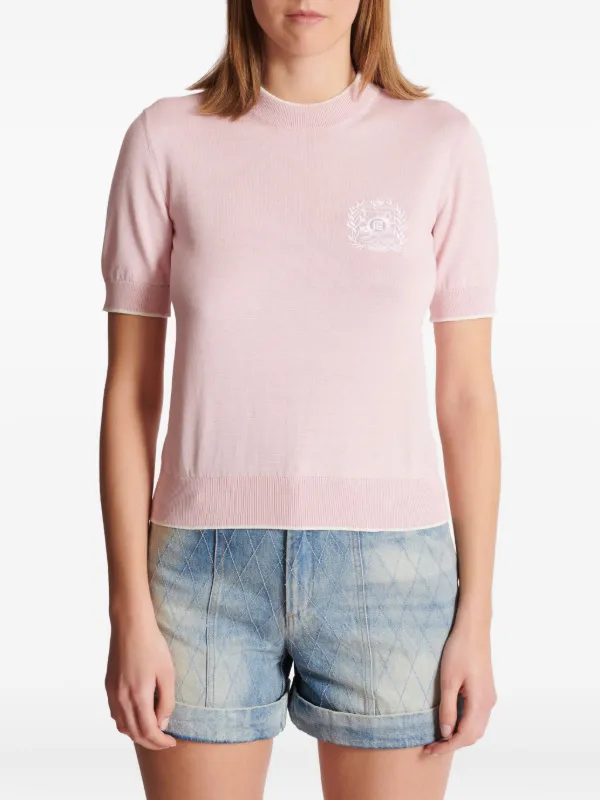 T-shirt with Balmain Paris print red - Women | BALMAIN