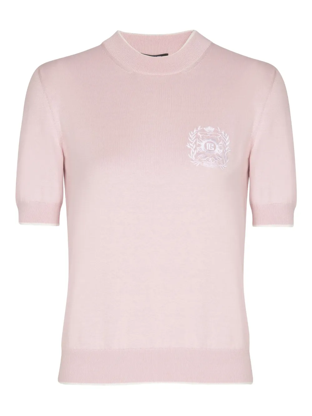 Balmain T-shirt met Emblème-borduurwerk Roze
