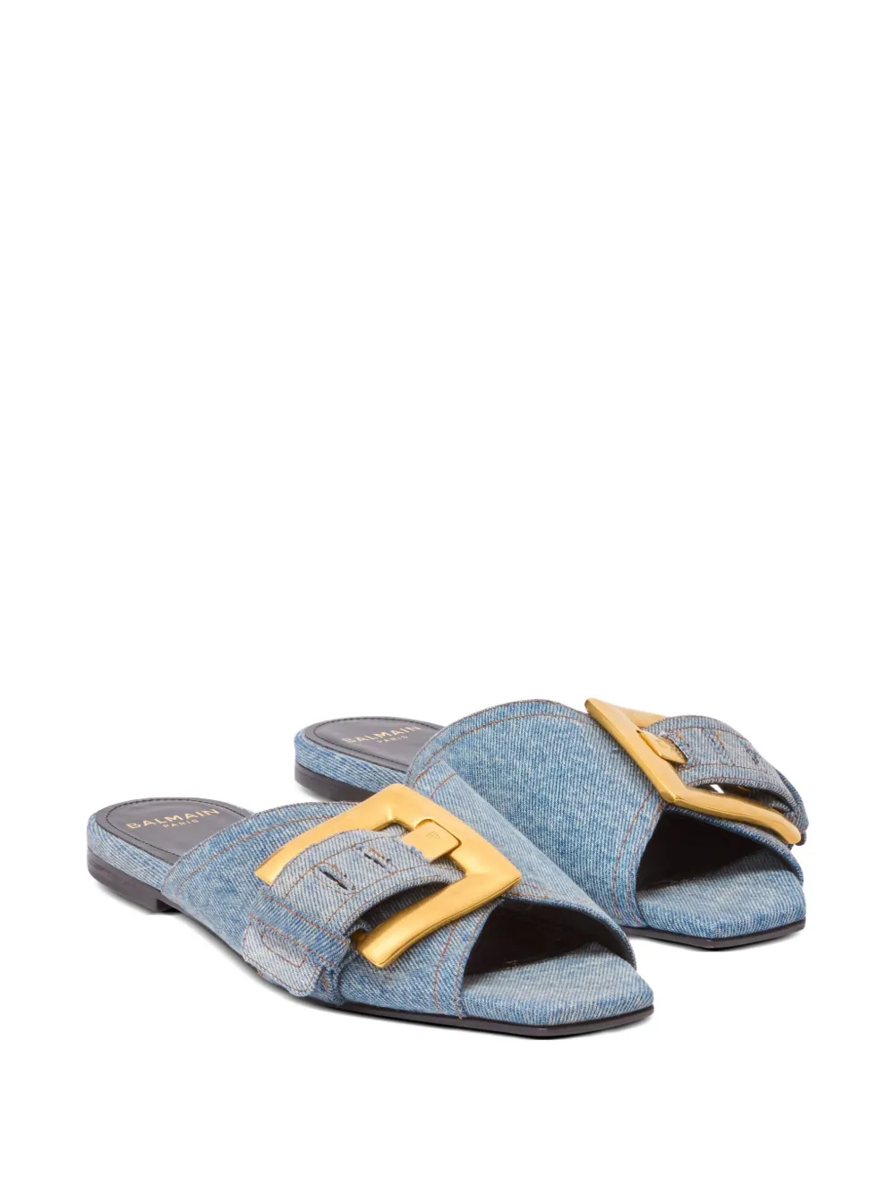 Balmain Anthem denim sandalen - Blauw