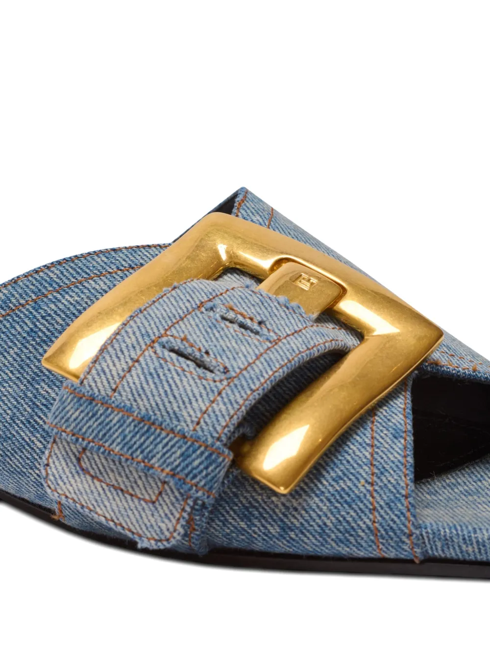 Balmain Anthem denim sandalen Blauw