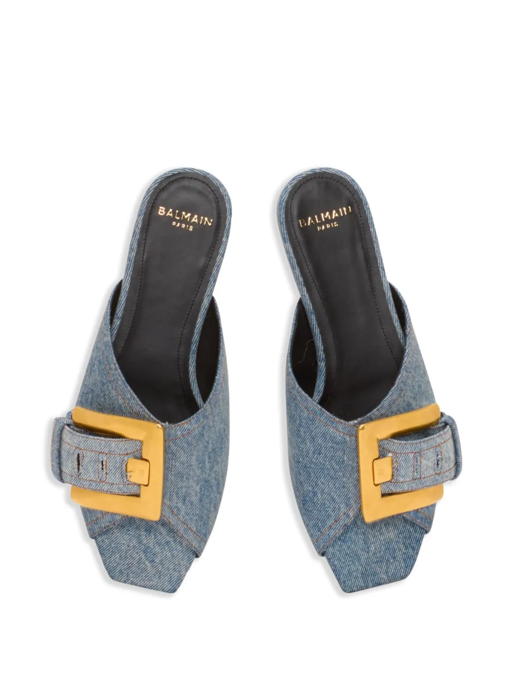 Balmain Anthem denim sandalen Blauw