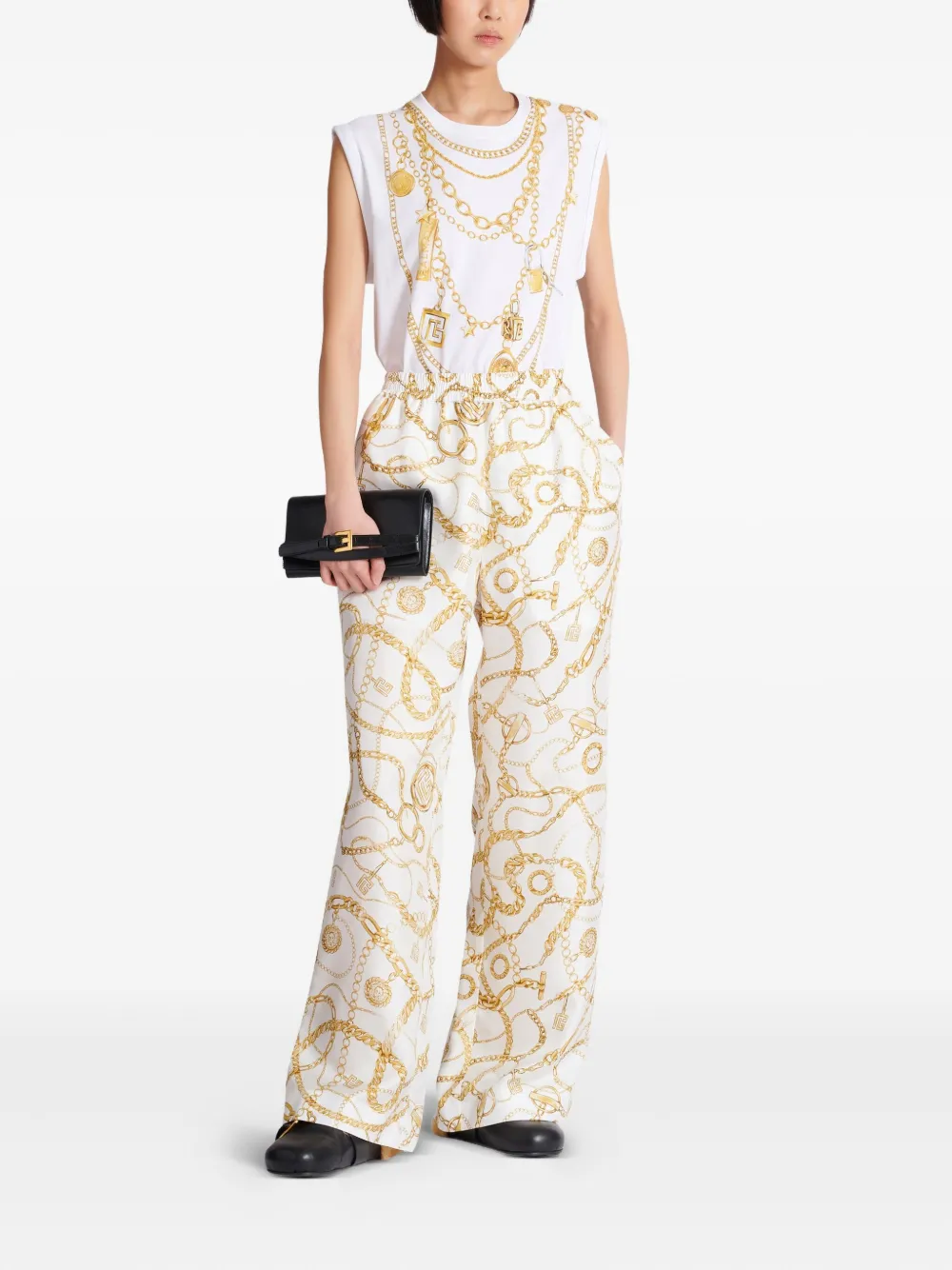 Balmain Zijden broek - Wit