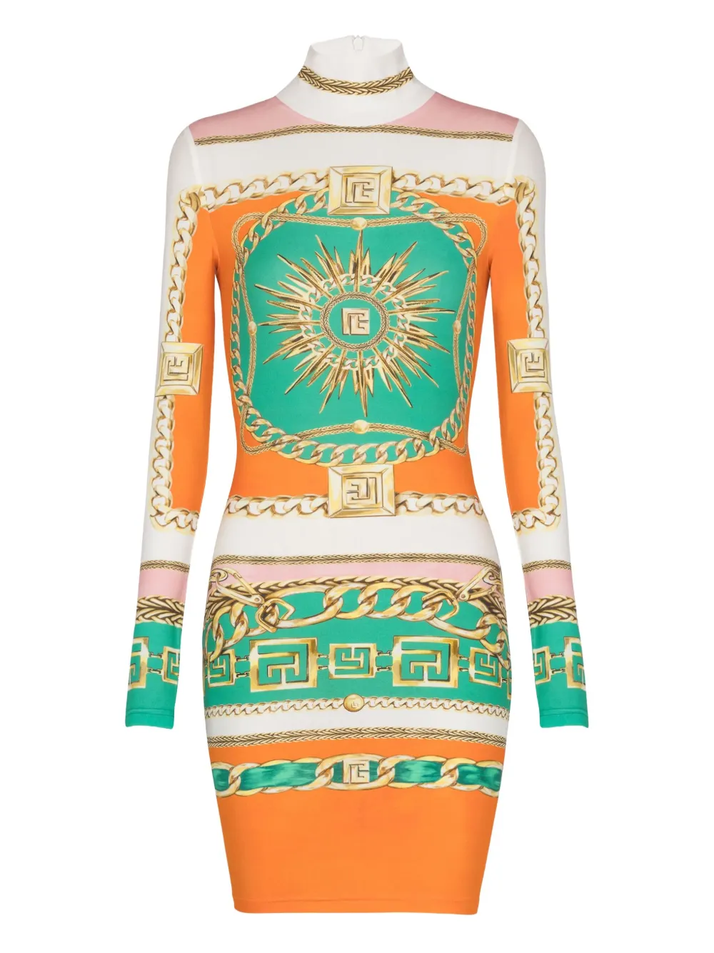 Balmain Bodycon jurk met print Oranje