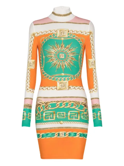 Balmain فستان بودي كون بطبعة جرافيك