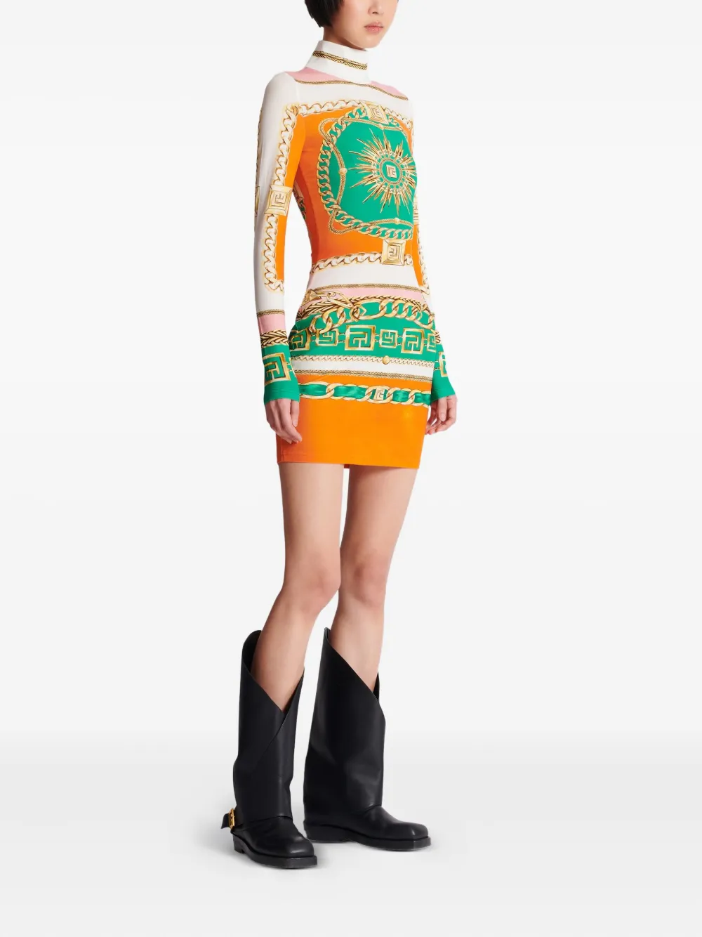 Balmain Bodycon jurk met print Oranje