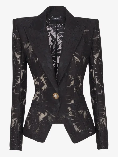 Balmain chamarra ajustada con encaje