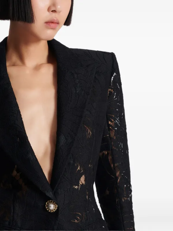 【関税＆送料込み】Balmain Lace Blazer Black Lace blazer Balmain - Vitkac France