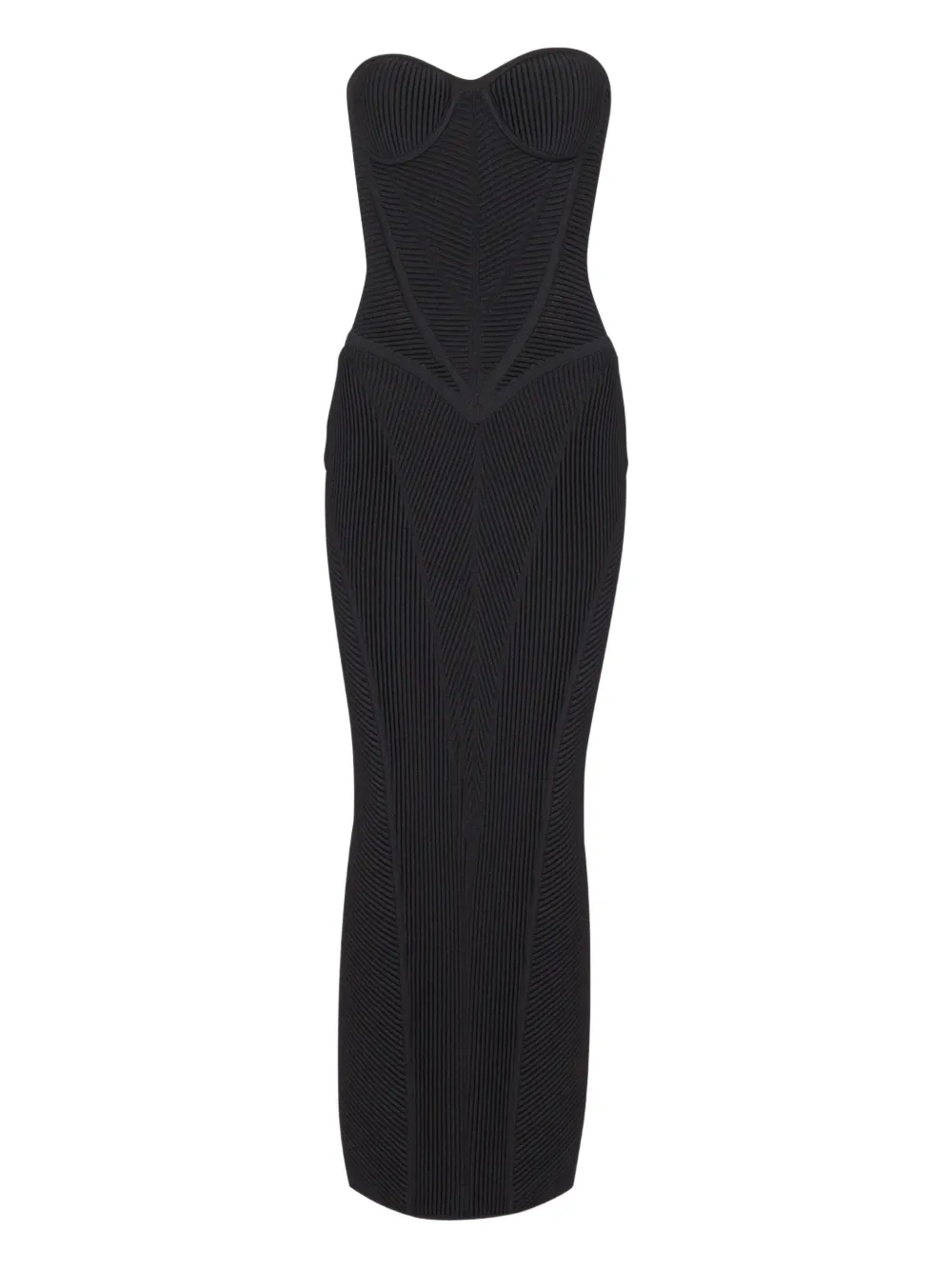 Balmain Strapless midi-jurk Zwart
