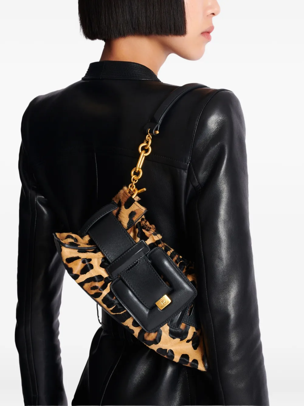 Balmain Kleine Anthem schoudertas Bruin