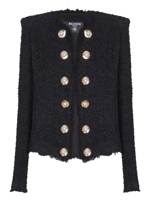 BALMAIN ツイードジャケット 【関税込】 Balmain ツイード ジャケット | ブラック | FARFETCH JP