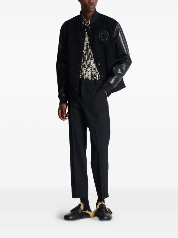 【BALMAIN】ボア ジャケット Balmain Varsity Bomber Jacket | Black | FARFETCH