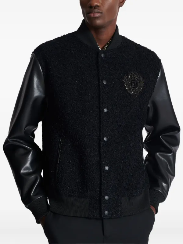 Balmain Varsity Bomber Jacket | Black | FARFETCH