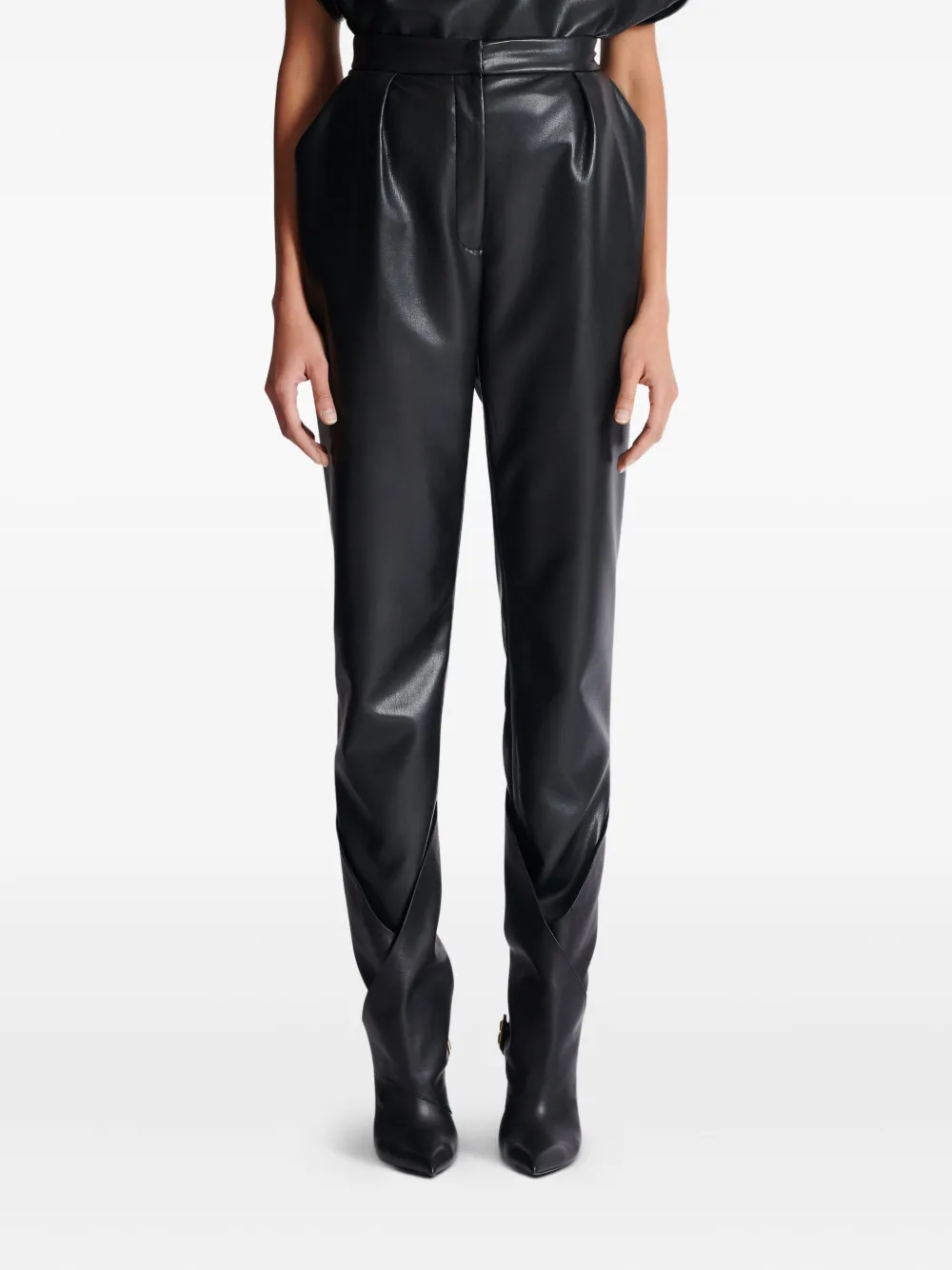Balmain Broek met geplooid detail Zwart