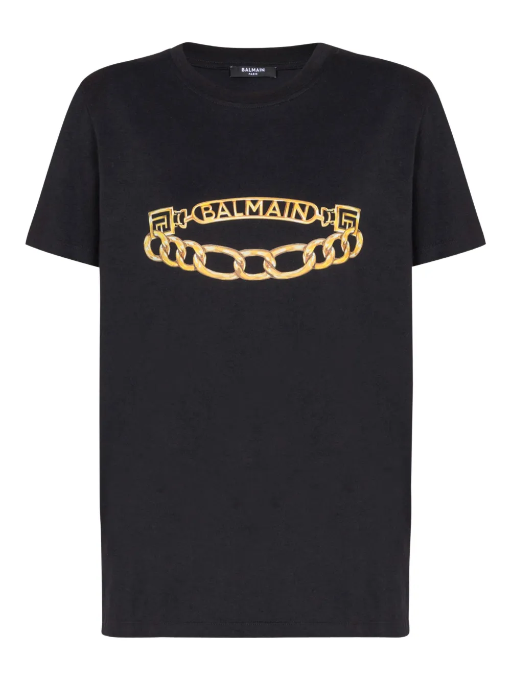 Balmain T-shirt met Chain-print Zwart