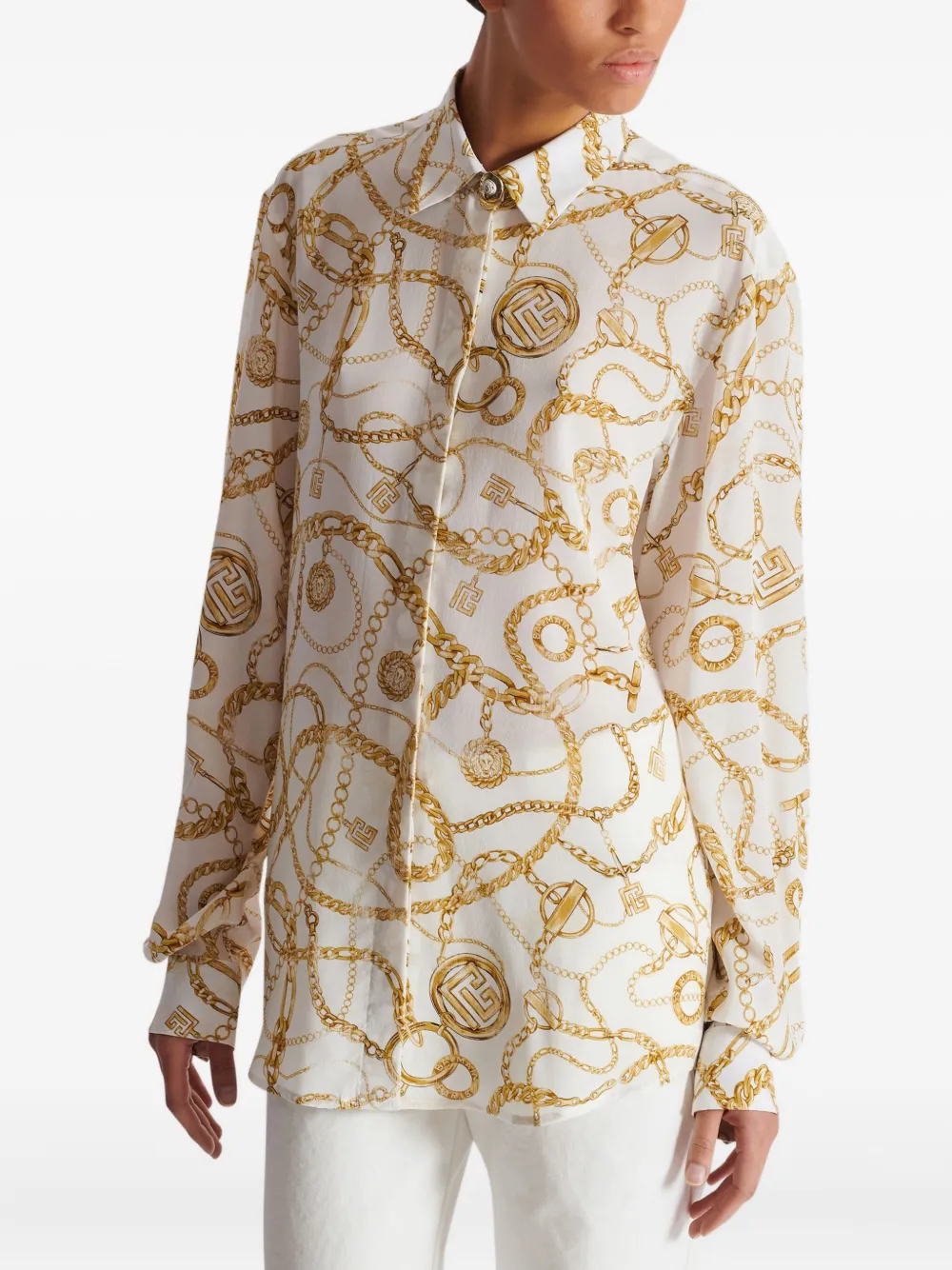 Balmain Zijden blouse Wit