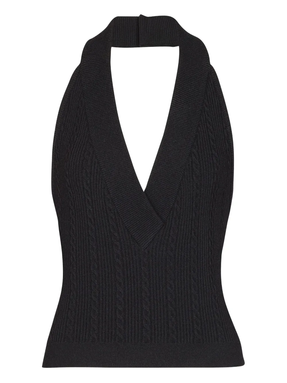 Balmain cable-knit halterneck top | Black | Image 1