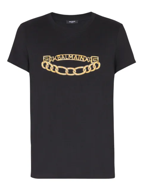 Balmain playera con estampado Chaînes