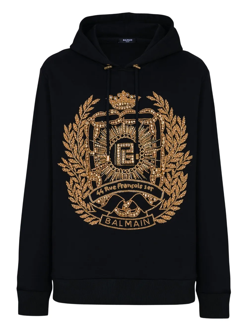 Balmain Hoodie met borduurwerk Zwart