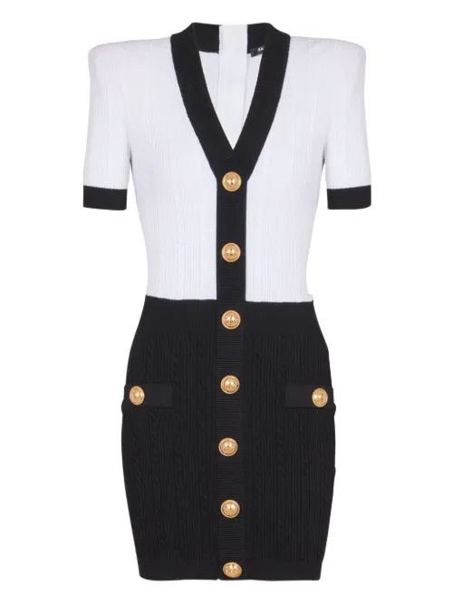 Robe en maille torsadée - Balmain - Modalova