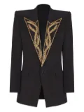 Balmain embroidered-collar blazer - Black