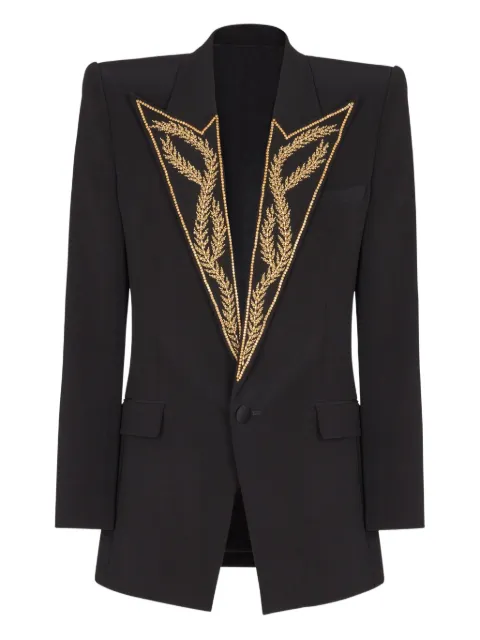 Balmain embroidered-collar blazer