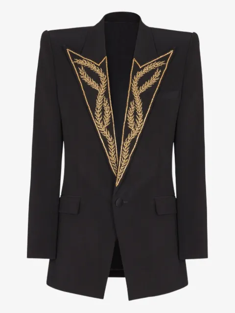 Balmain embroidered-collar blazer